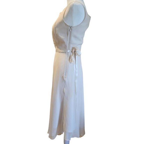 Laundry Ivory 0 Silk Chiffon Midi Dress – Romantic Core Bridalcore Elegance - Picture 3 of 16